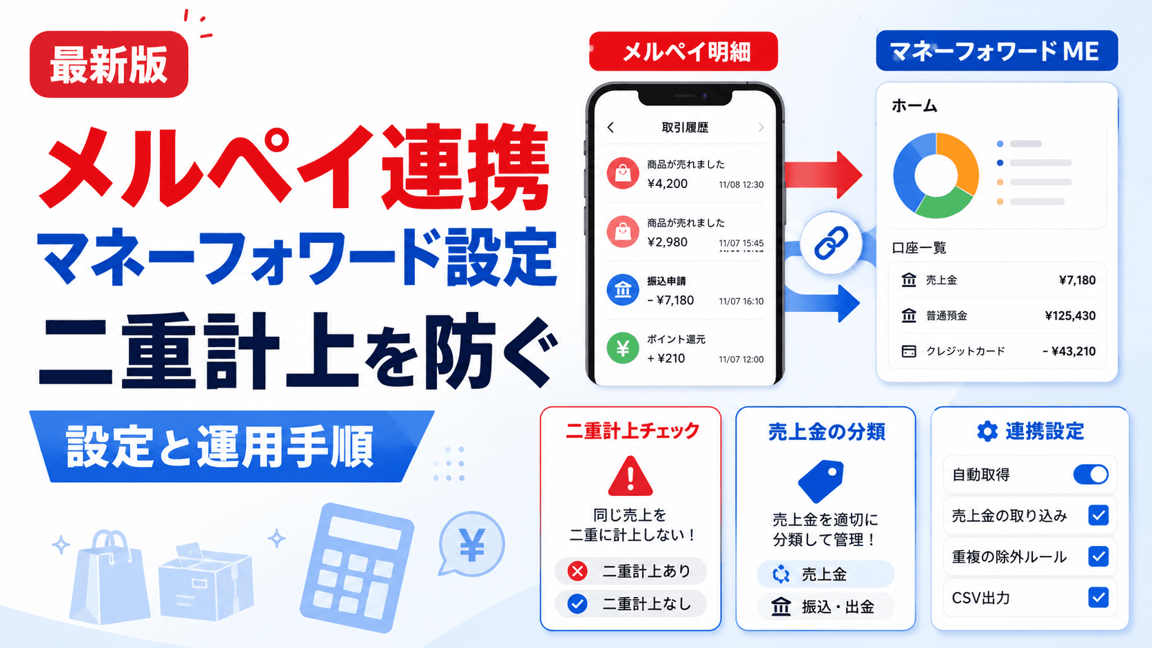 【2026年版】マネーフォワードでメルペイを連携する方法｜二重計上を防ぐ設定と運用手順のアイキャッチ画像
