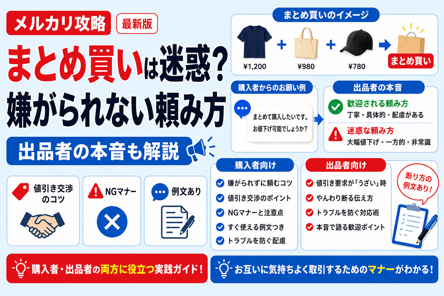 メルカリまとめ買いは迷惑？出品者の本音と嫌がられない頼み方